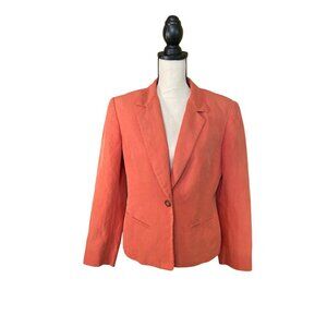 Liz Claiborne Womens Womens Blazer Coral Size 10 Silk/Linen Blend Corpcore